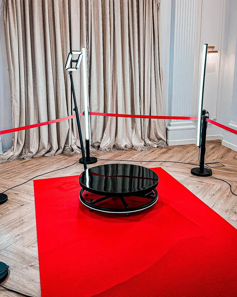 Stanowisko video 360° rozstawione w sali bankietowej